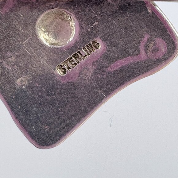 VTG Sterling Silver 925 Textured Sun Design Stud Earrings Size 1" Length - Picture 7 of 10